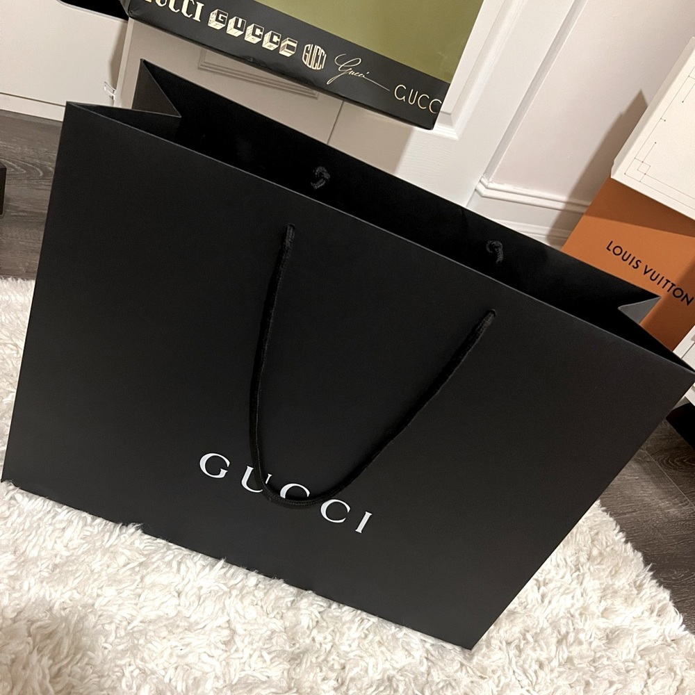 Empty Gucci shopping bag